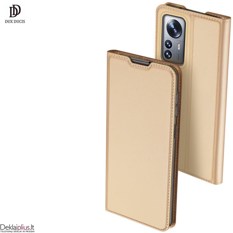 Dux Ducis Skin Pro dirbtinės odos dėklas - auksinės spalvos (Xiaomi 12 Pro) Dux Ducis Skin Pro dirbtinės odos dėklas - auksinės spalvos (Xiaomi 12 Pro)
